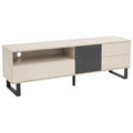Meuble TV en bois MDF Beige et Gris 140x40x45 cm