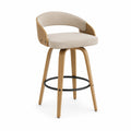 Tabouret de bar en bois et tissu Beige