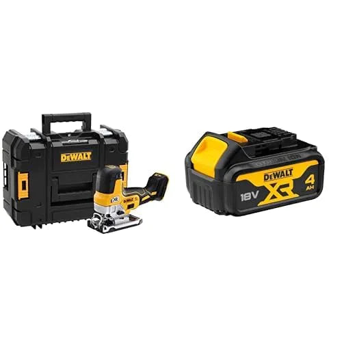 DeWalt DCB182-XJ Scie Sauteuse à Prise par le Corps Brushless XR 18V – moteur sans balais, en bois, en acier, 135mm, 10mm, 4 Ah