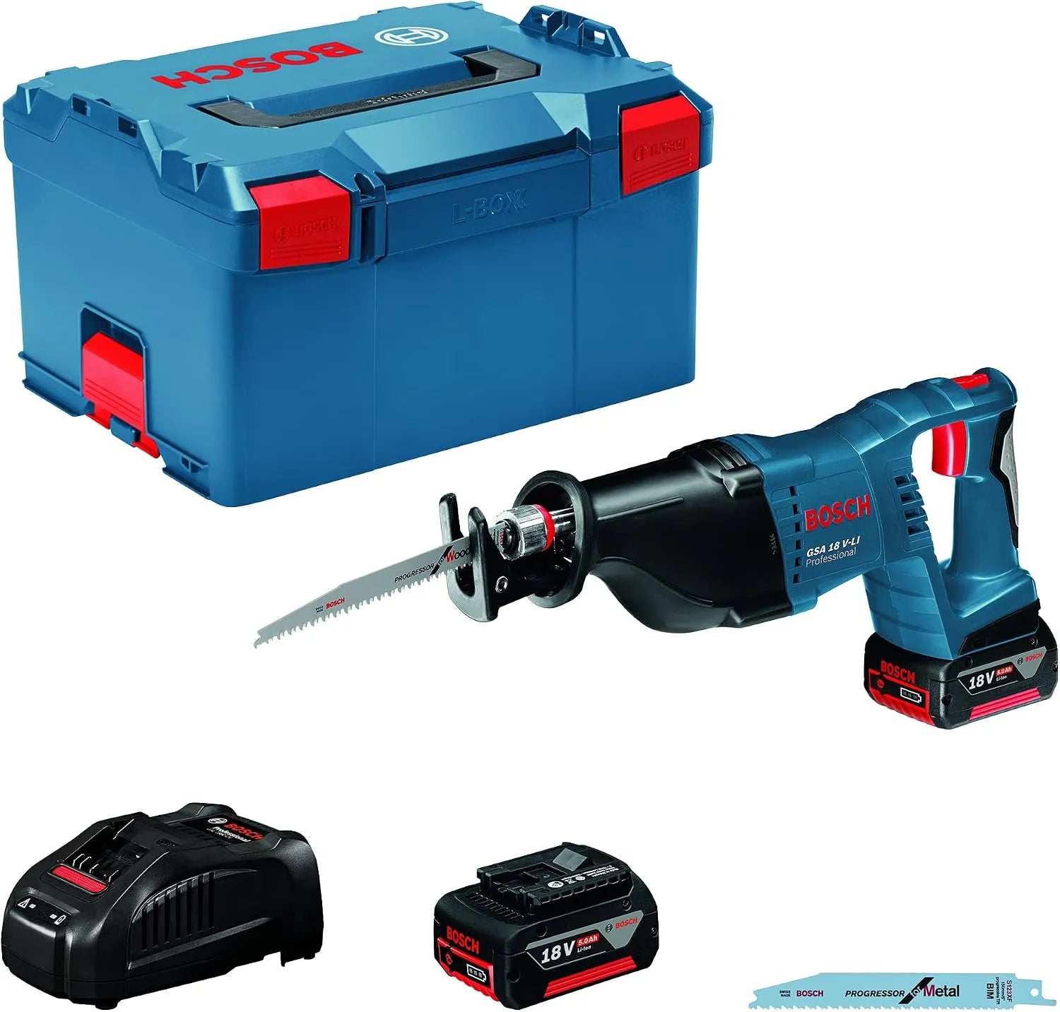 Bosch GSA 18 Scie sabre et scie alternative – usage professionnel, 28 mm, 18 V, 18V, 5,0 Ah