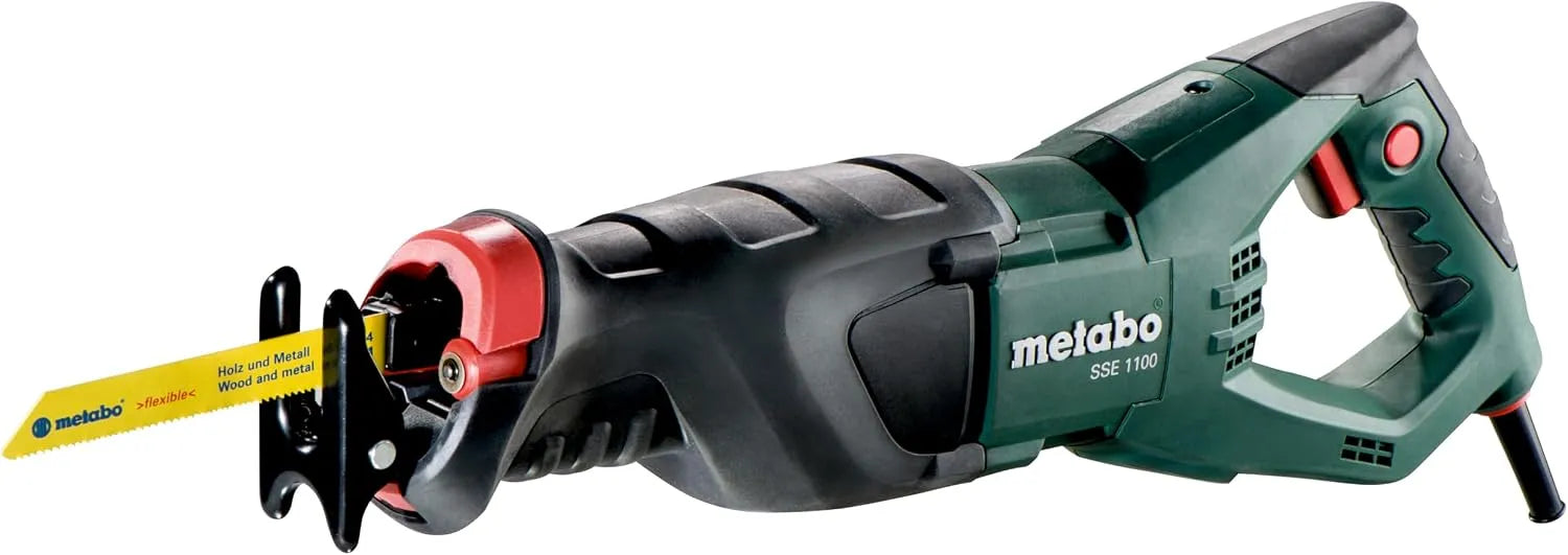 Metabo SAS SSE 1100 Scie sabre pour les coupes rapides et travaux dans les zones difficiles d'accès et scie alternative, en plastique, 1100 W