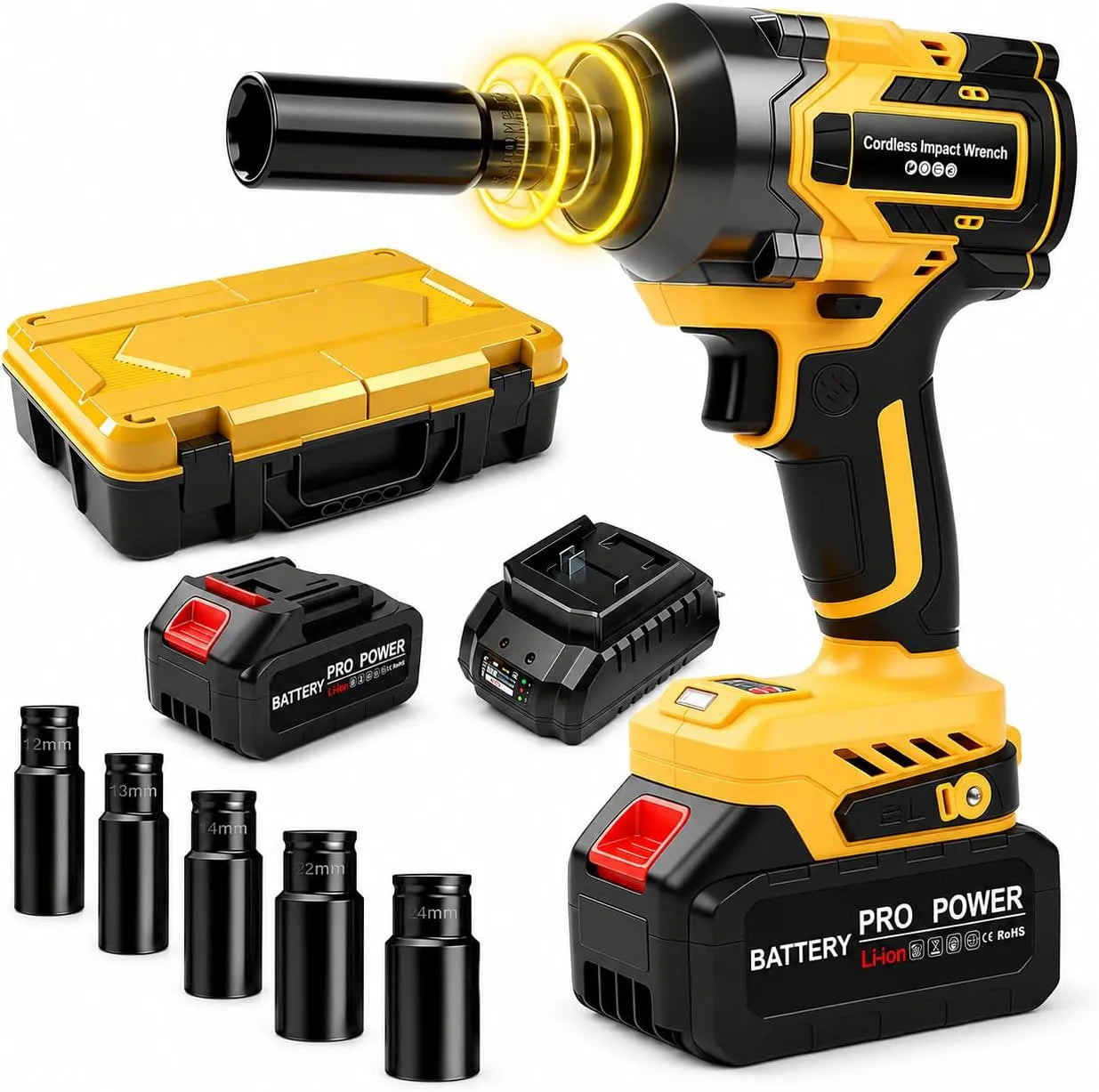 Clé à choc sans fil brushless 21 V: moteur sans balais, 650 Nm