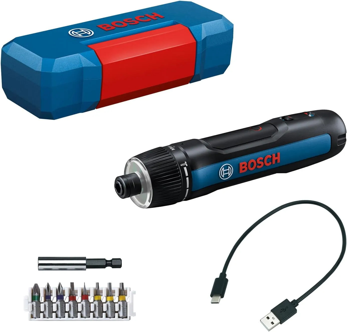 Bosch Professional tournevis sans-fil Bosch GO 3 avec set de 8, USB-C, avec port USB, usage professionnel