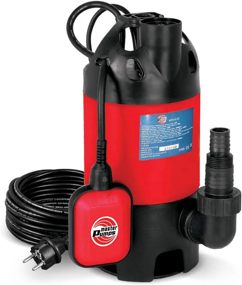 Pompe submersible pour eaux chargées et pompe de drainage, 750W
