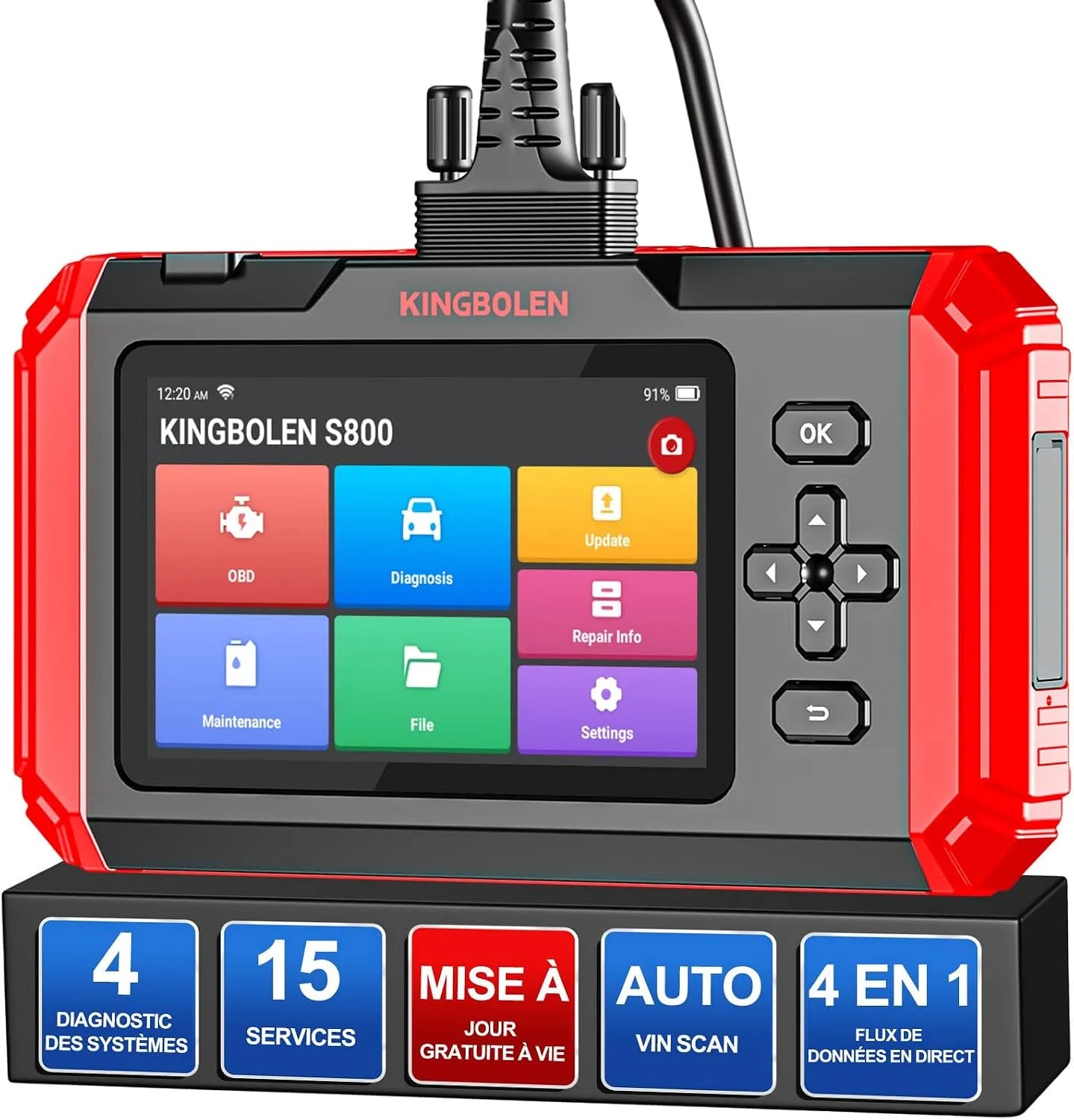 S800 Valise Diagnostic Auto pour Moteur/ABS/SRS/Boîte de Vitesses: pour l'entretien automobile, KINGBOLEN S800 OBD2