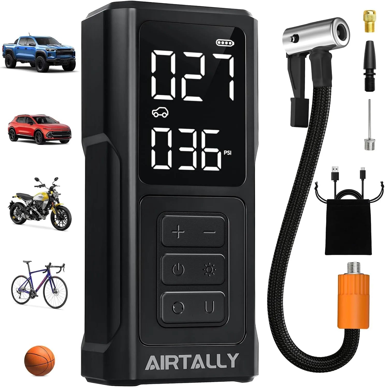 Compresseur d'air, PSI, affichage LED, avec écran, format portable, pour l'entretien automobile