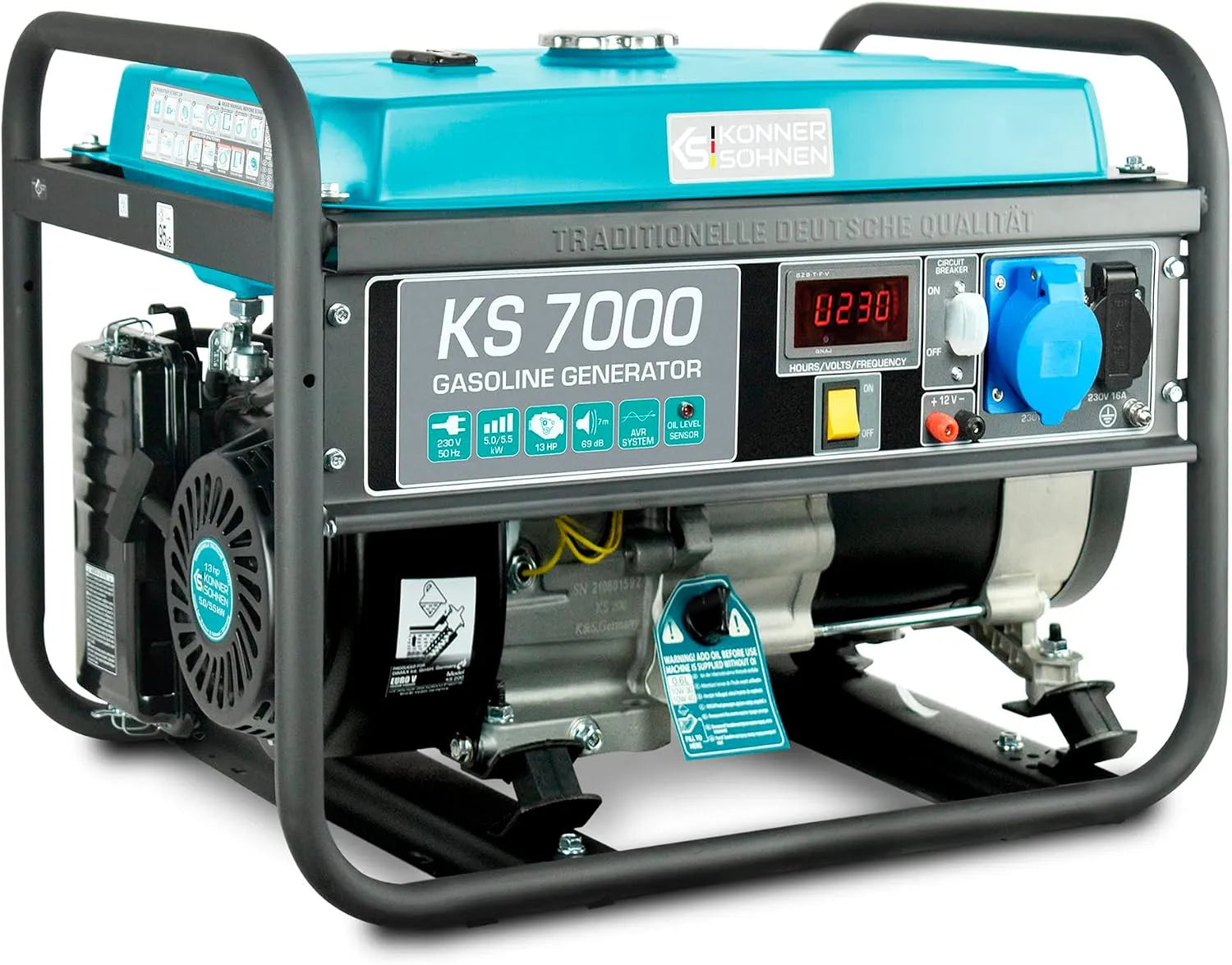 Stabilisateur automatique de tension et régulateur secteur, avec affichage numérique, 5500 W, 230 V, prise Schuko