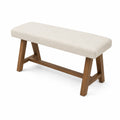 Banc en Bois et Tissu Bouclé Beige 120x35x45cm