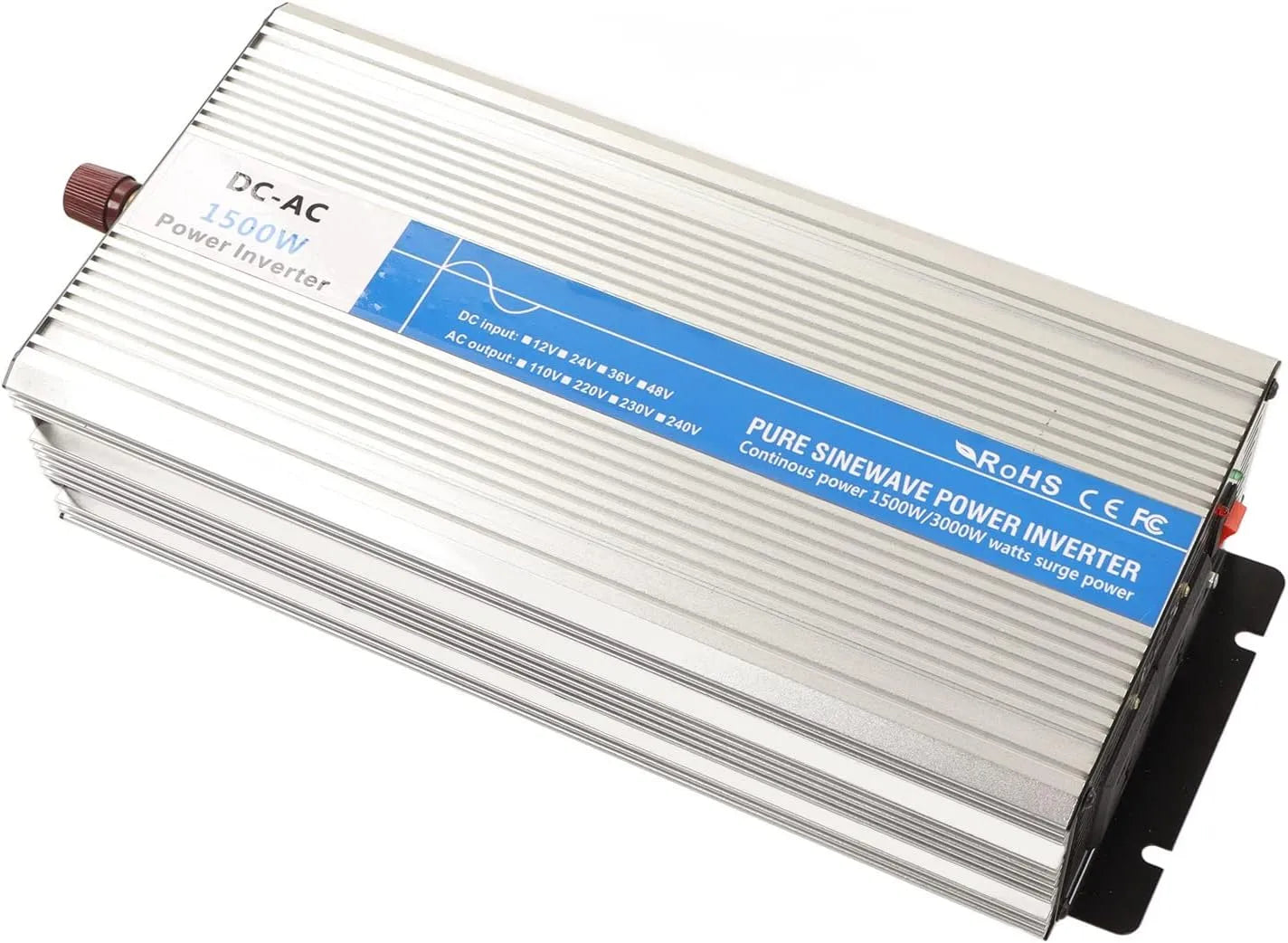 Convertisseur CC-CA et convertisseur de tension, 1500 W, 5 V, 48 V, 2,1 A, onde sinusoïdale pure, pour véhicule et alimentation mobile