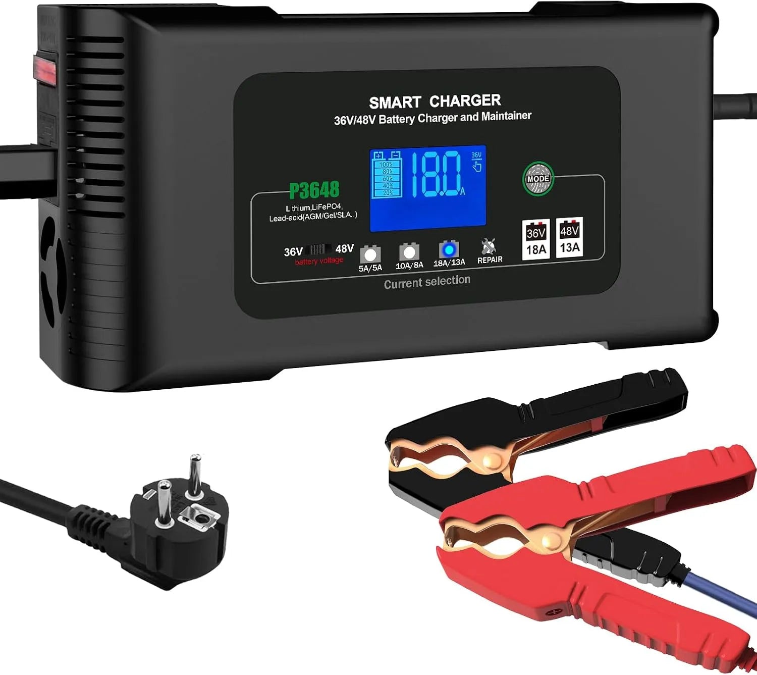 P3648 Chargeur intelligent de batterie et chargeur d'entretien, pour camping et camping-car
