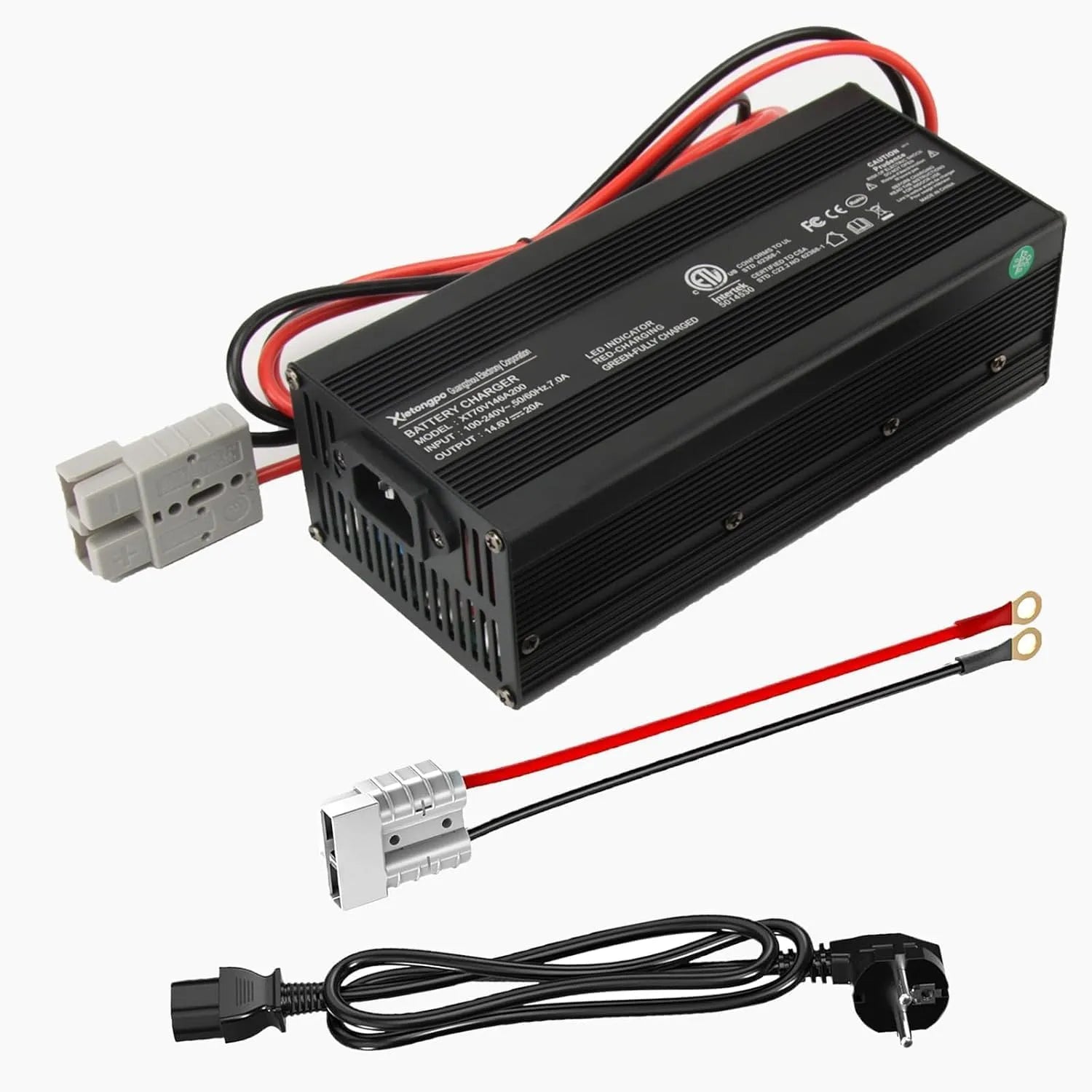 Chargeur LiFePO4 Chargeur intelligent de batterie et chargeur d'entretien, 14,6V, 12V, charge rapide, 12,8V, 20A