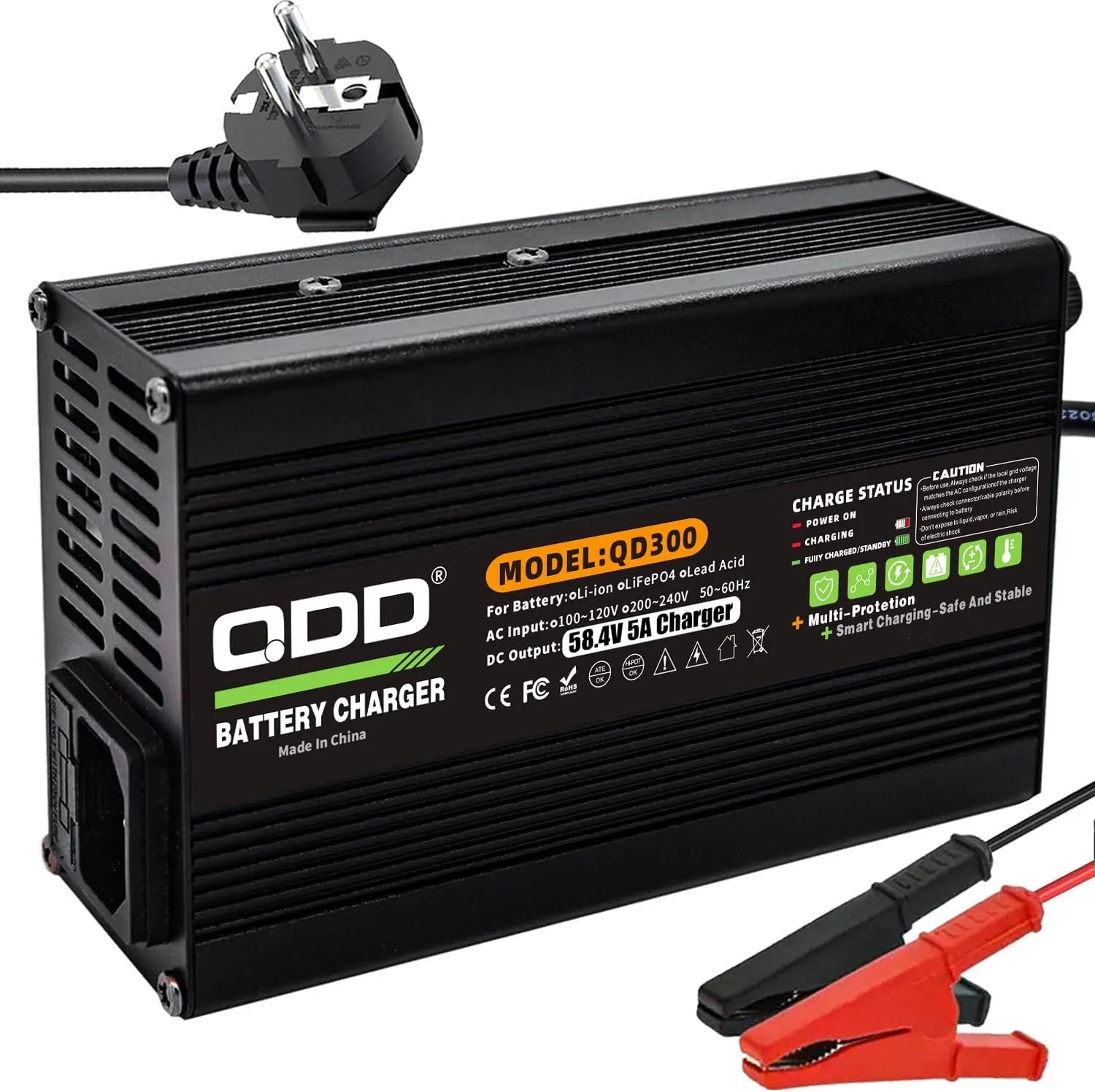 LiFePO4 Chargeur intelligent de batterie et chargeur d'entretien, 58,4 V, 48 V, 5 A