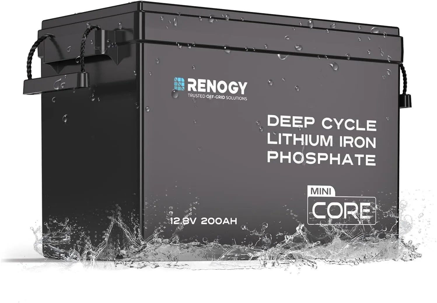 Renogy Mini LiFePO4 Batterie lithium LiFePO4 et batterie solaire à décharge profonde, 200Ah, 12V, alimentation solaire, avec BMS
