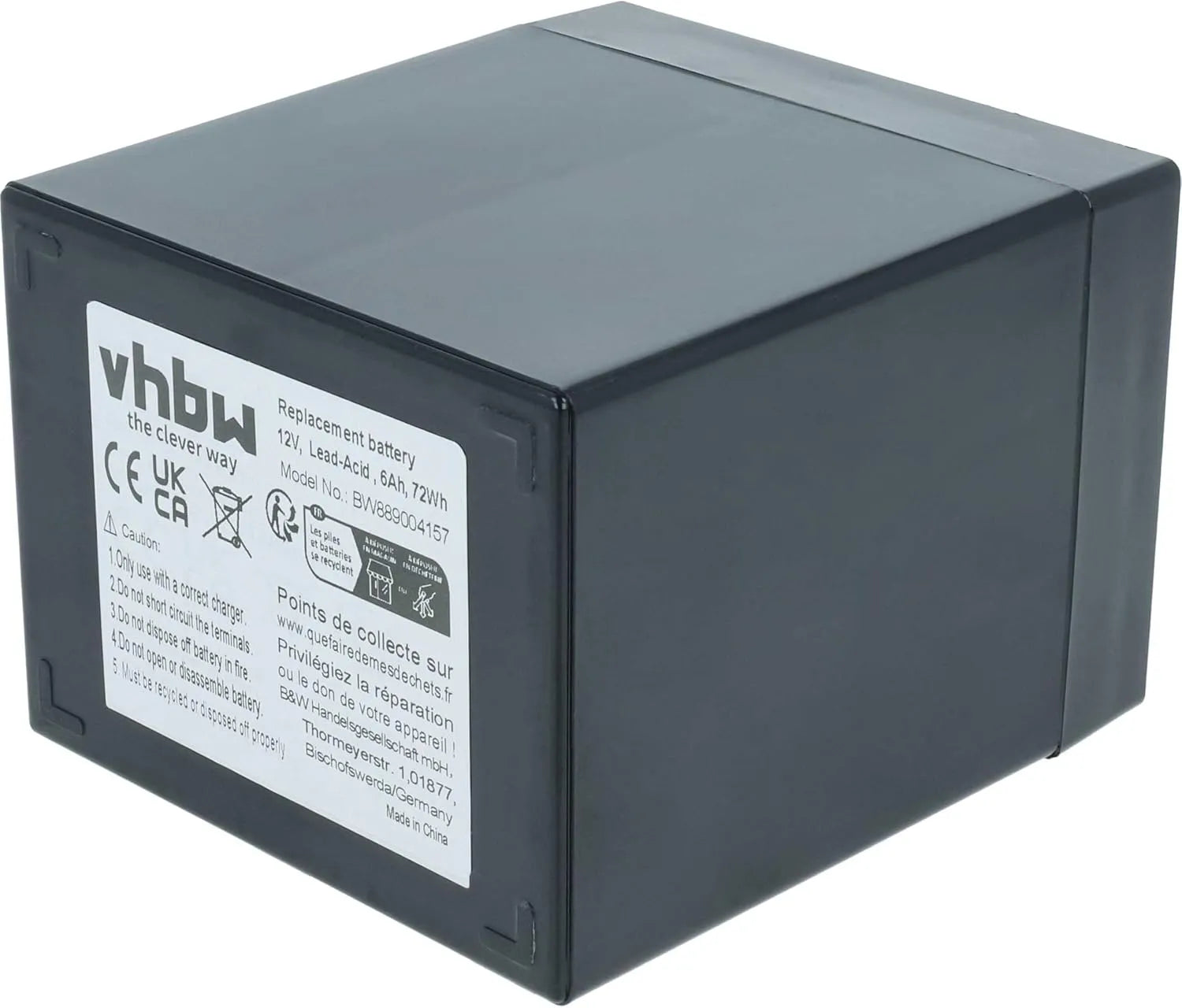 Batterie à décharge profonde et batterie solaire et loisirs, 6Ah, 12V, 9 cm, pour camping et camping-car