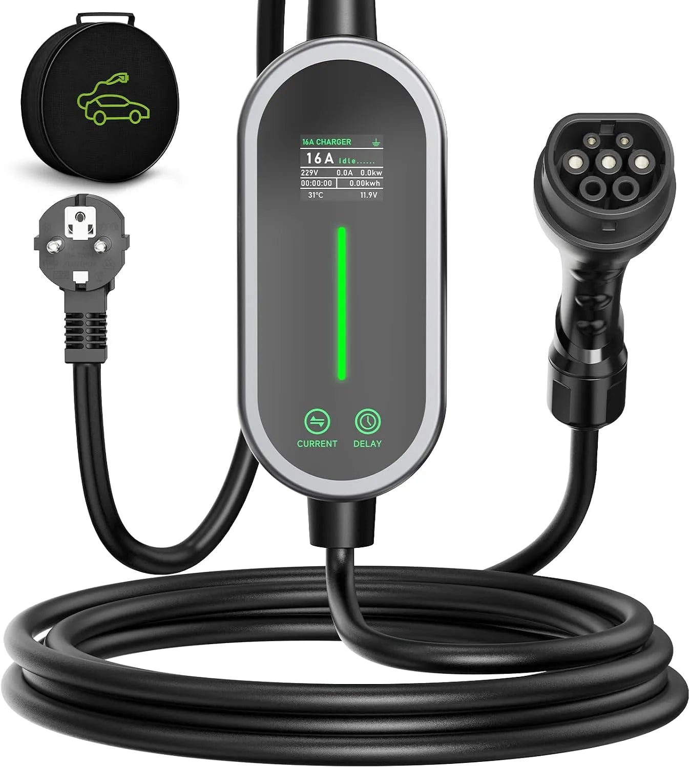 Borne de recharge pour voiture électrique et chargeur EV mobile, 3,6kW, 16A, 8m, Type 2, pour véhicule et alimentation mobile