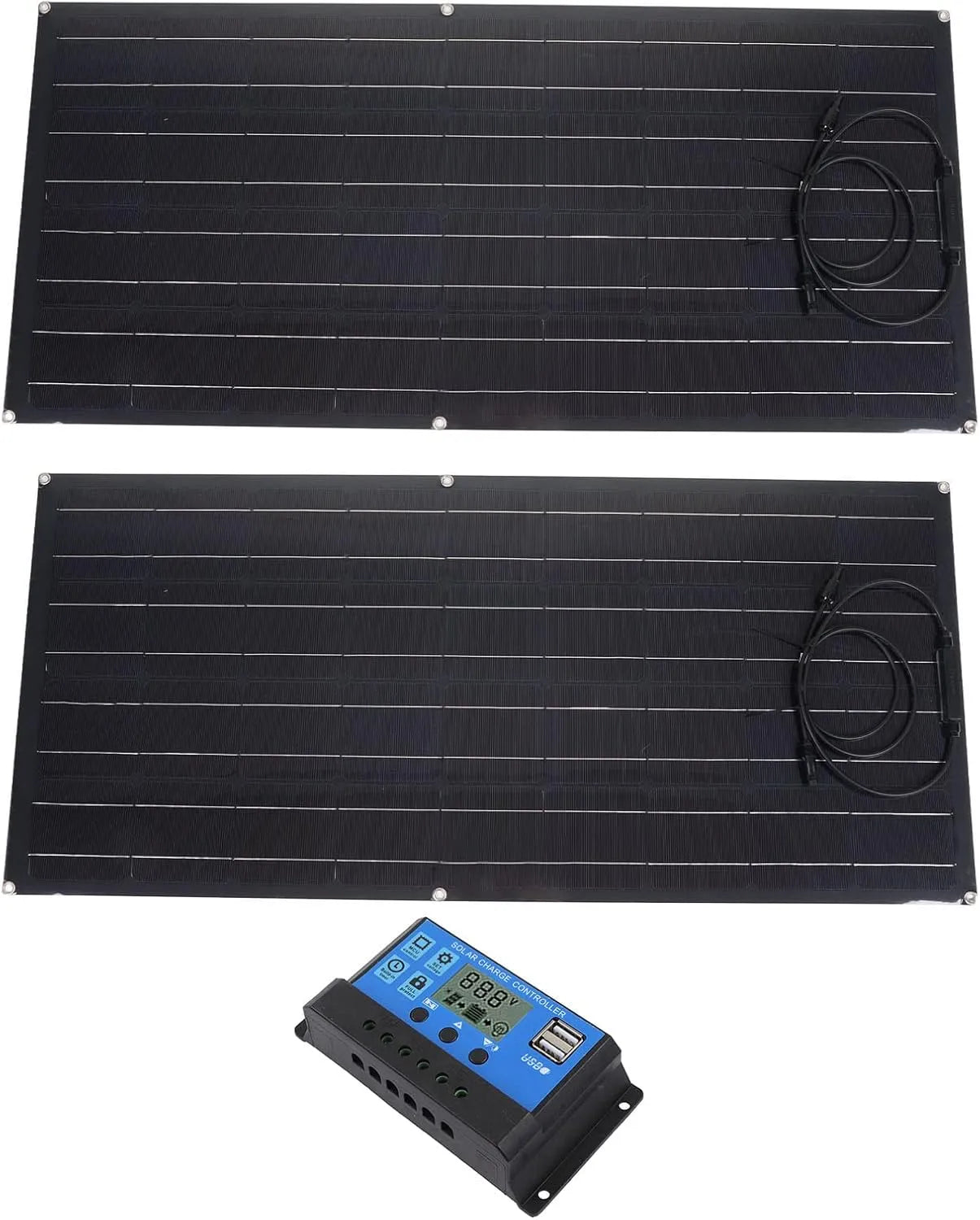 pour Utilisation Hors Réseau, Camping-car Portable, Changor Kit de Panneaux Solaires Mono 90W avec Contrôleur