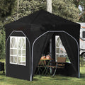 plage, Tente de fête pop-up - Noir - 192 x 192 x 245 cm - Pliable avec 4 panneaux latéraux - Tente de jardin imperméable avec protection solaire UV -