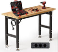 Établi d'atelier et table de travail – en bois, réglable, 122CM, pour le travail du bois