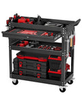 VEVOR Servante d'atelier et chariot à outils – avec panneau perforé, format mobile, avec rangement, avec tiroirs, 4 Niveau ×, 160 kg