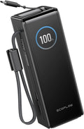 EcoFlow Batterie externe à charge rapide et chargeur portable, avec USB-C, 25000mAh, 170W, 100W, rétractable automatiquement