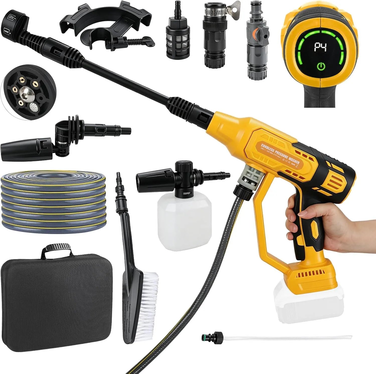DeWalt 20 Nettoyeur haute pression et nettoyeur à pression: sans fil, moteur sans balais, format portable, 4 niveau ×, 20 V