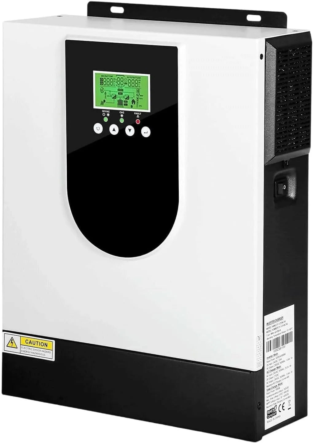AC230 Onduleur solaire hybride et convertisseur-chargeur MPPT, 3000 W, 24 V, pour installation solaire hors réseau, avec batterie