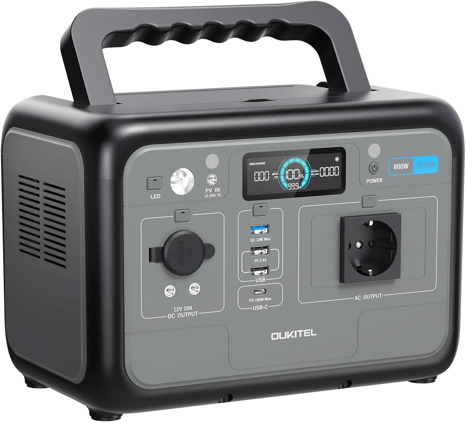 P800 Station électrique portable et générateur solaire, 512 Wh, 800W, pour camping et camping-car, alimentation solaire, charge rapide, 1600 W