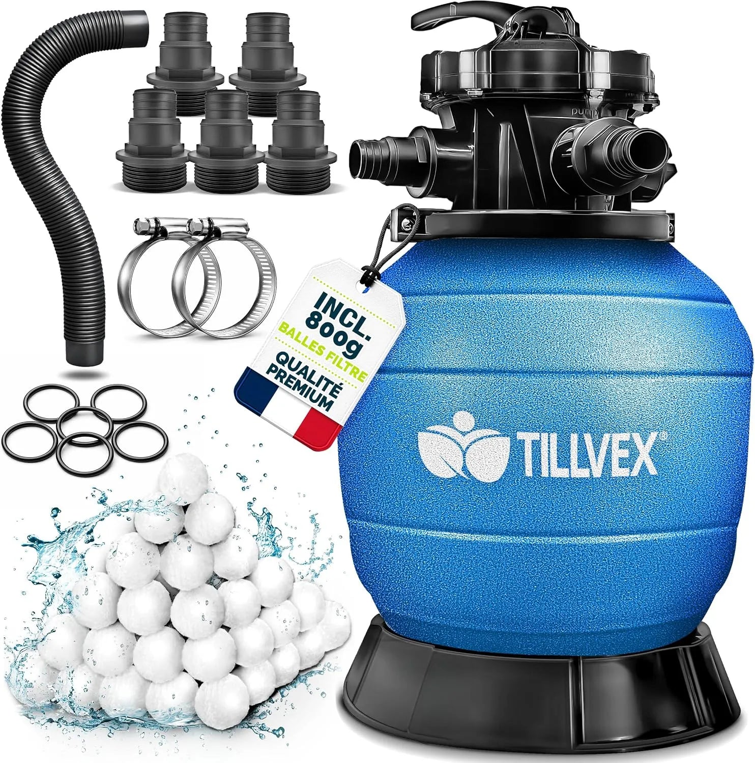 Filtre à sable pour piscine et pompe de filtration, 35.000 litres, 35 m, pour filtration et circulation de piscine