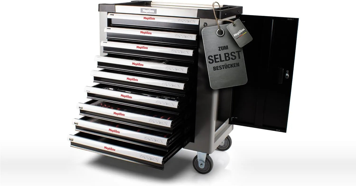 Mephisto Chariot à outils XXL Premium avec 9 tiroirs sans, avec tiroirs