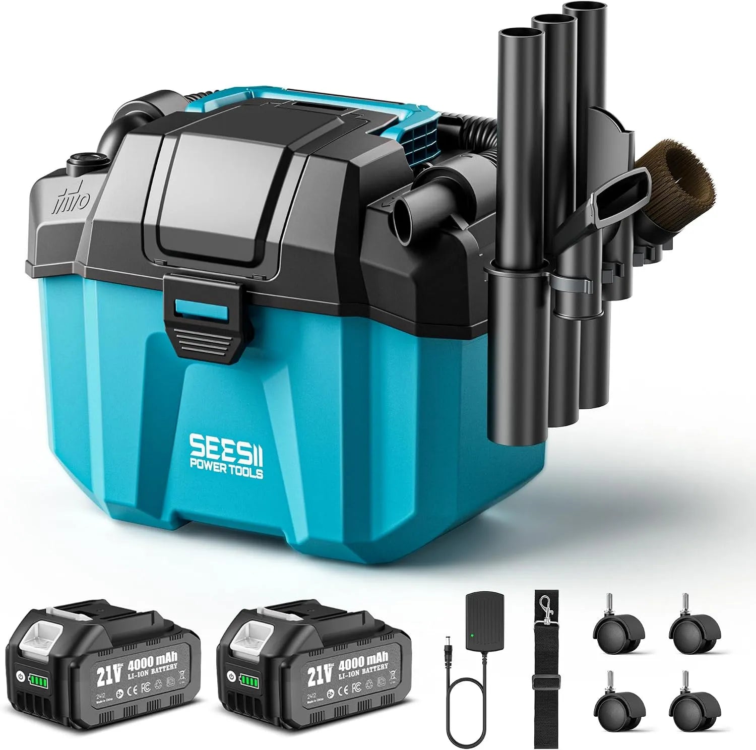 Aspirateur eau et poussière et aspirateur industriel: 8000 mAh, 10 L, pour l'atelier et le bricolage