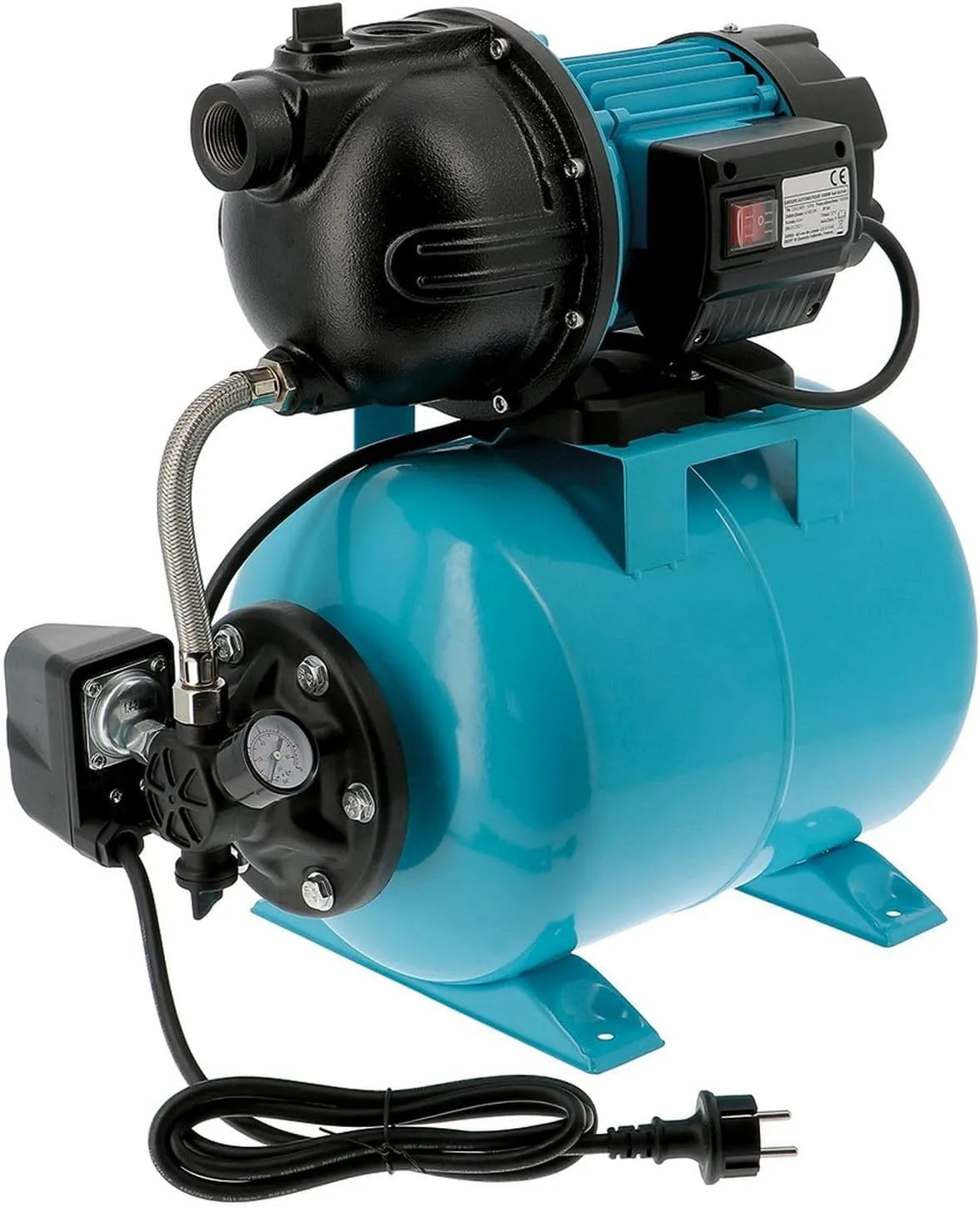 Groupe de surpression et pompe domestique et de jardin, 4500 L/h, 1000 W, 24 L