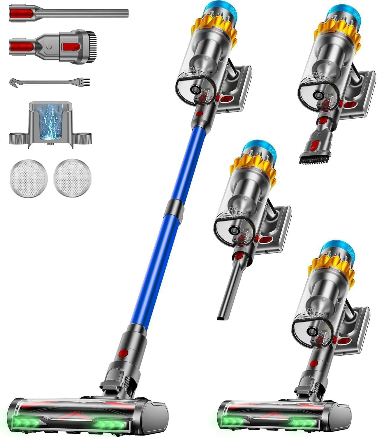 Aspirateur balai, sans fil, sur pied, affichage LED, avec écran, 8L, 650W, pour l'entretien automobile