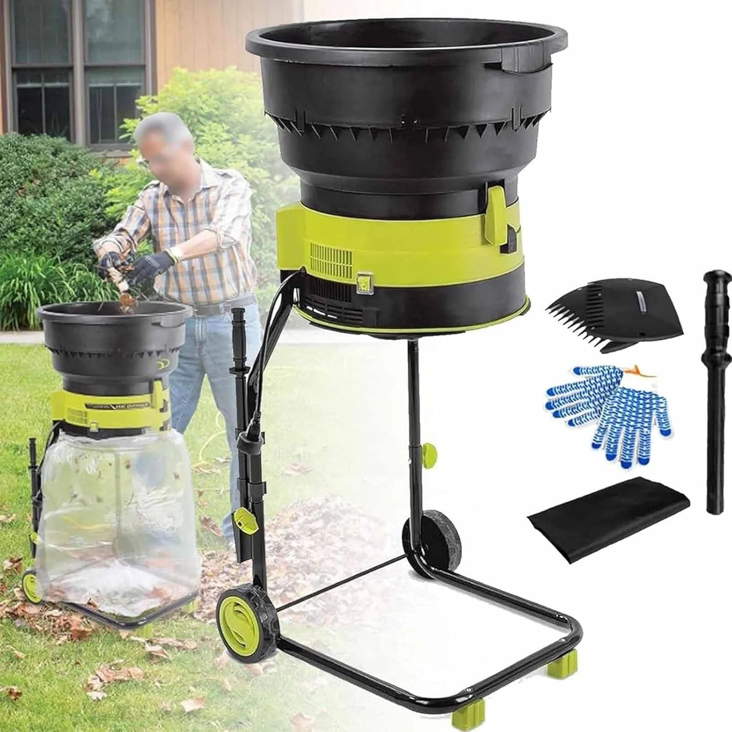 Broyeur de végétaux, en velours côtelé, 500 W, pour l'entretien du jardin