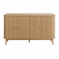 Buffet en bois avec portes gaufrées chêne 160x40x80 cm