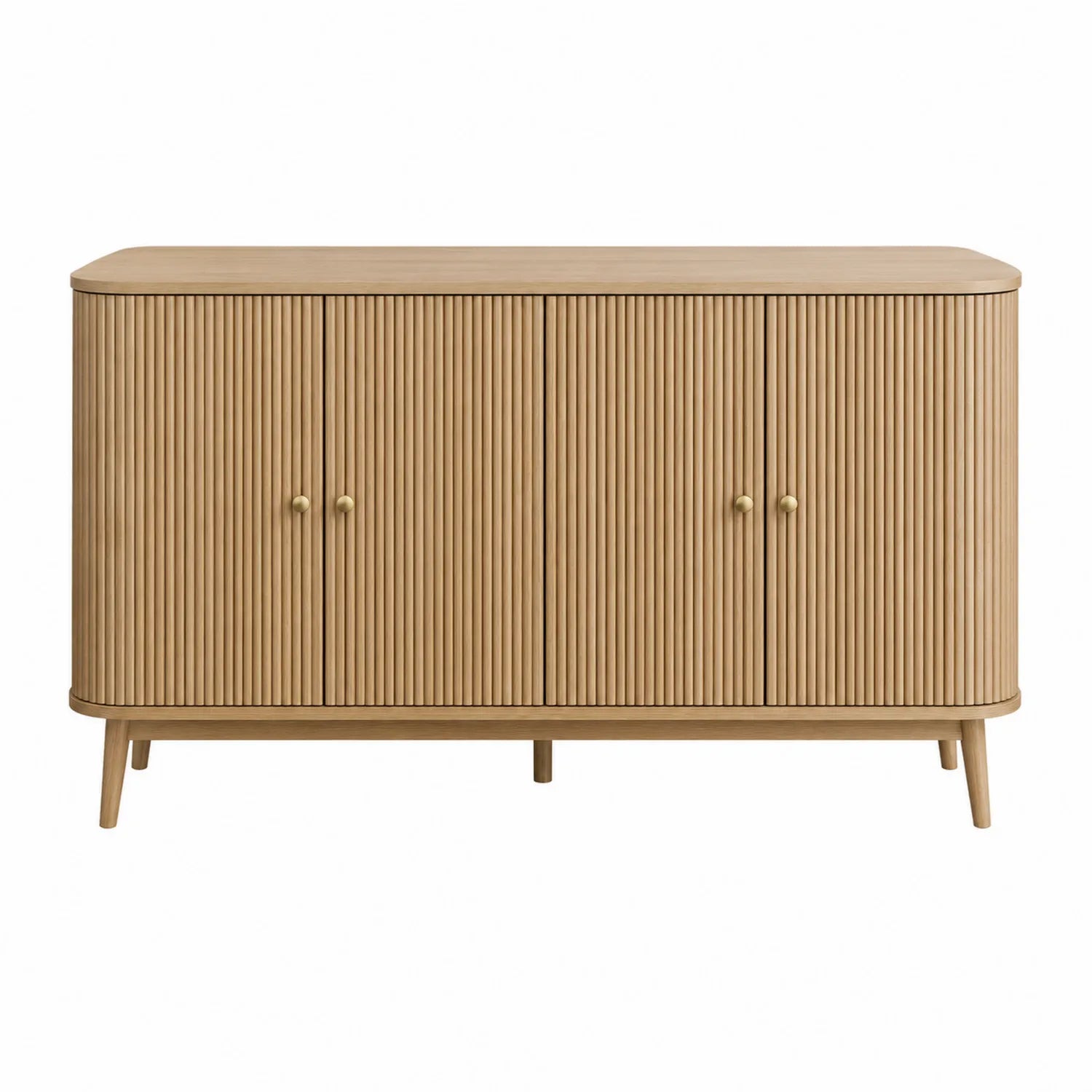 Buffet en bois avec portes gaufrées chêne 160x40x80 cm