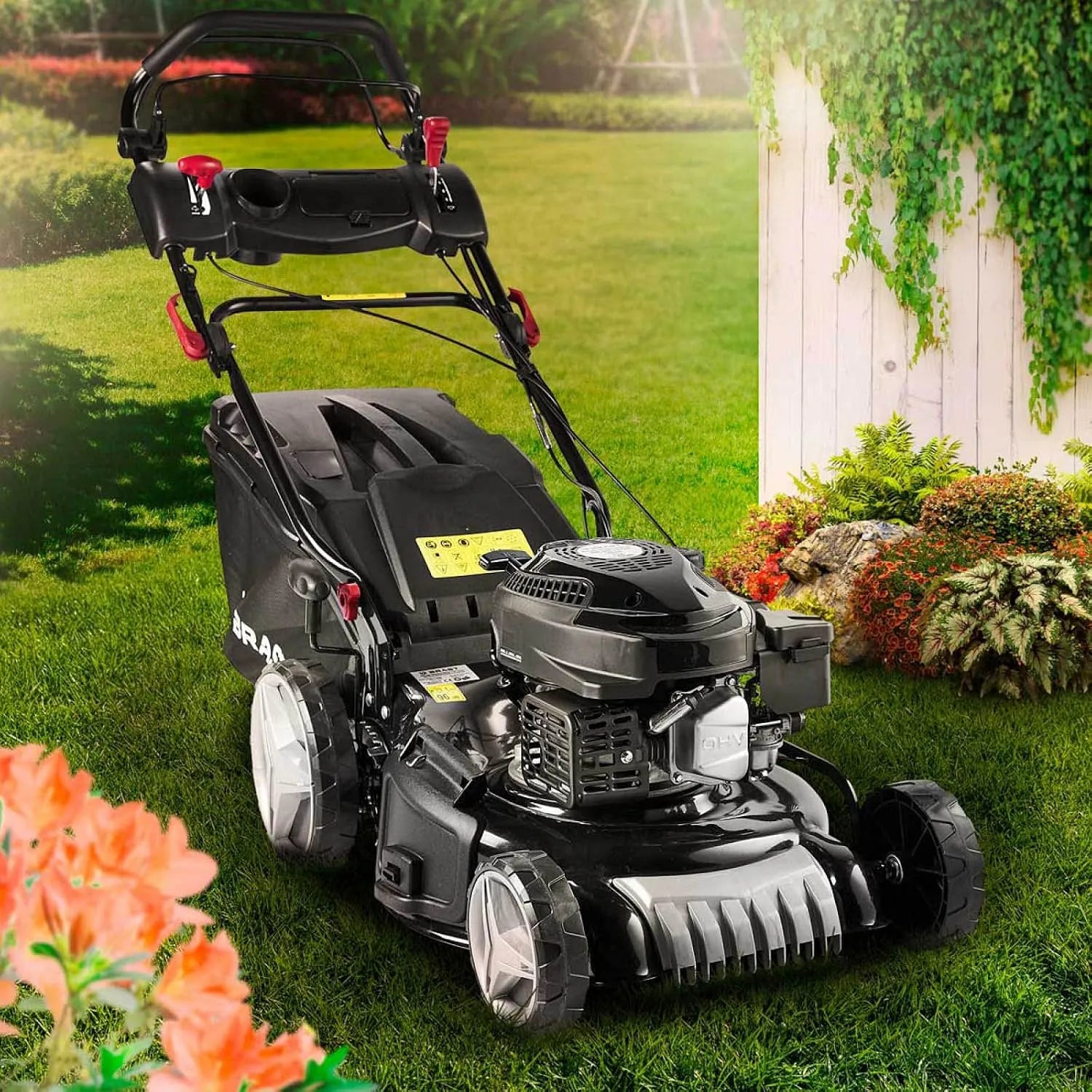 Moteur à essence, moteur pour tondeuse, en acier, réglable, vitesse réglable, 46cm, 3,5kW, 60l