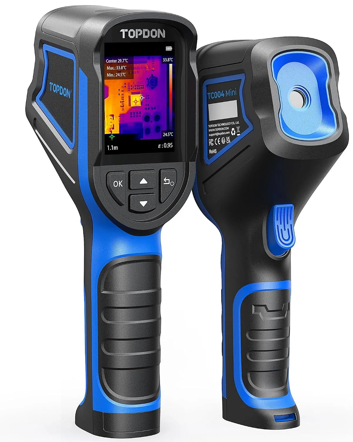 TOPDON TC004 Caméra thermique, avec caméra, 20°C, 450°C, 25Hz, pour l'entretien automobile