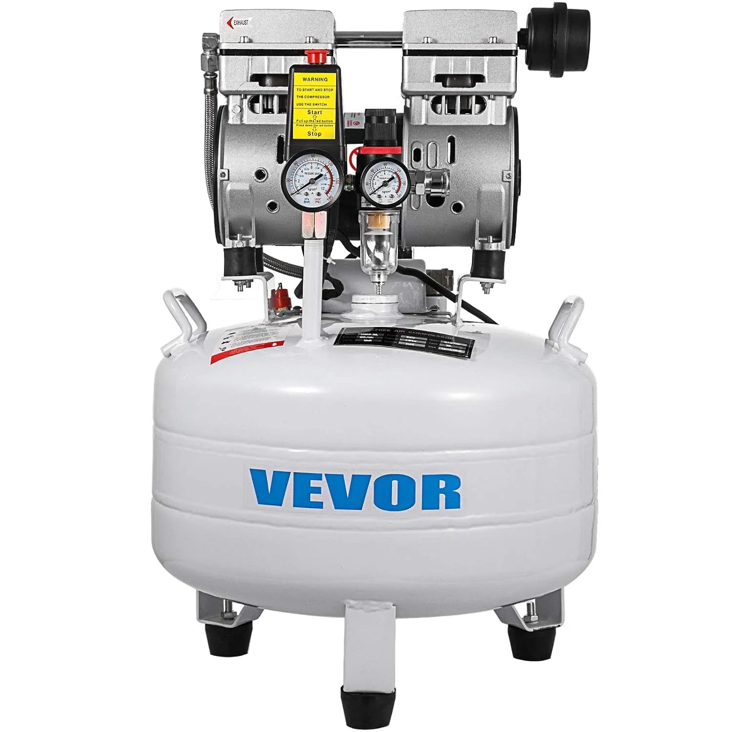 VEVOR Compresseur d'air: fonctionnement silencieux, 30 L, 165 L, 1.1 HP, pour l'atelier et le bricolage, vert