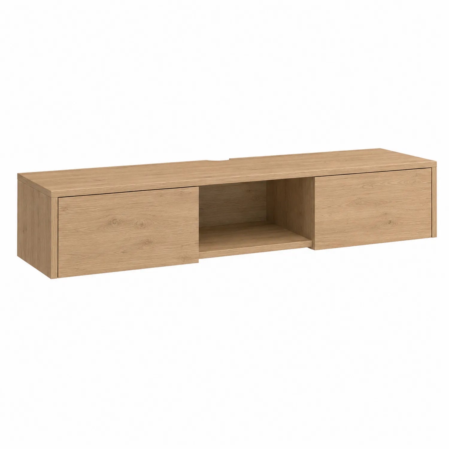 Meuble TV mural en bois chêne 180cm