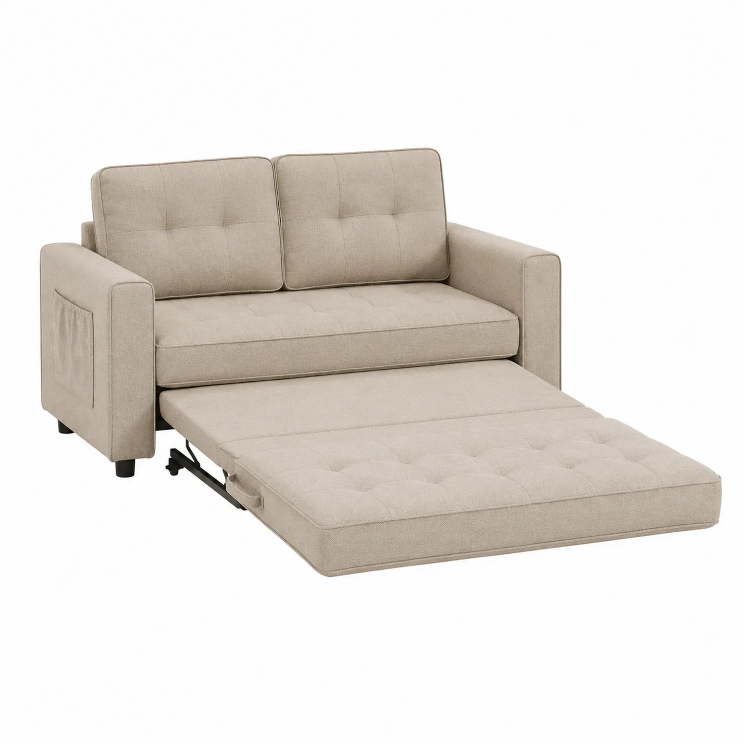 Canapé-lit convertible tissu polyester Beige 200 cm