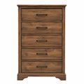 Commode à 5 tiroirs en bois massif et métal