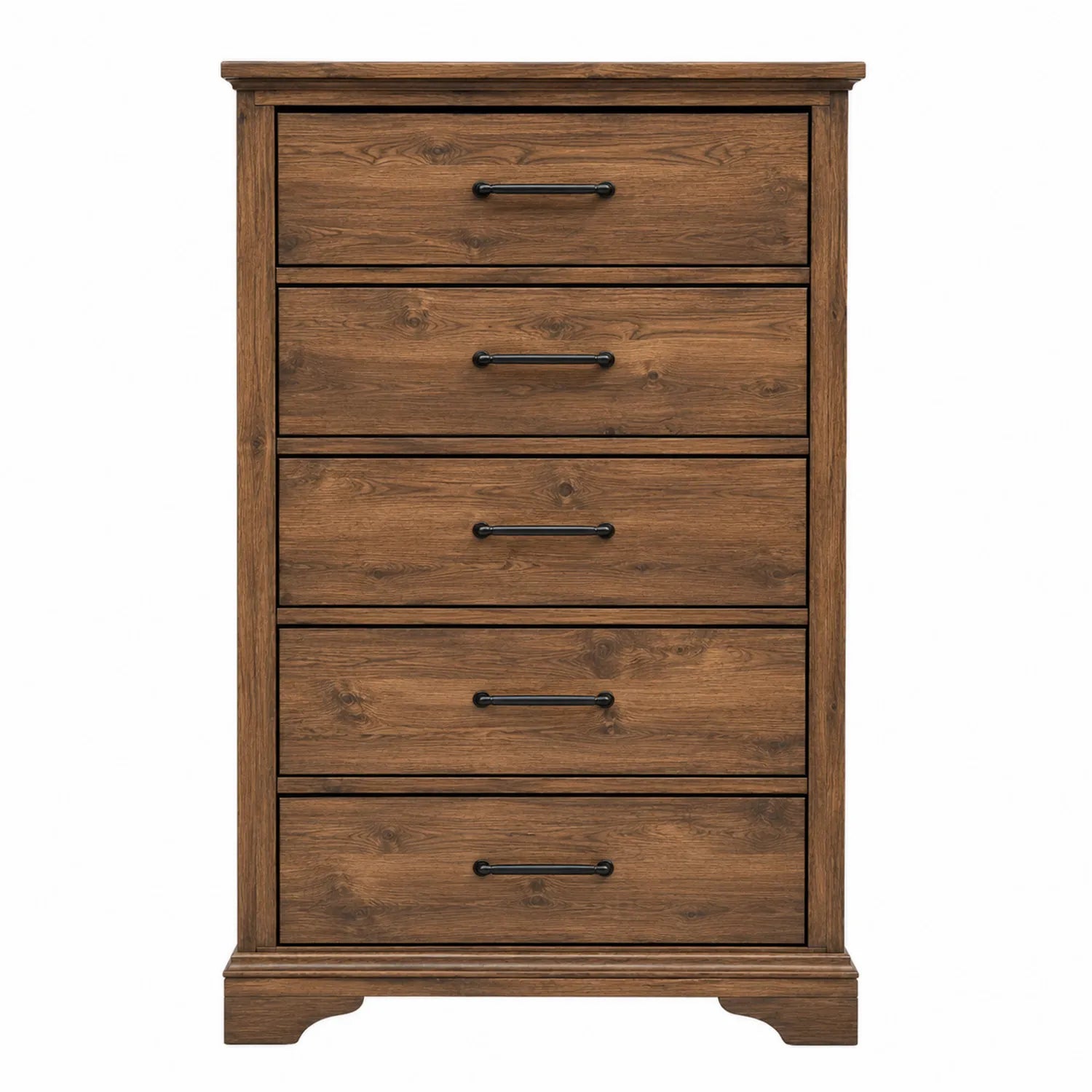 Commode à 5 tiroirs en bois massif et métal
