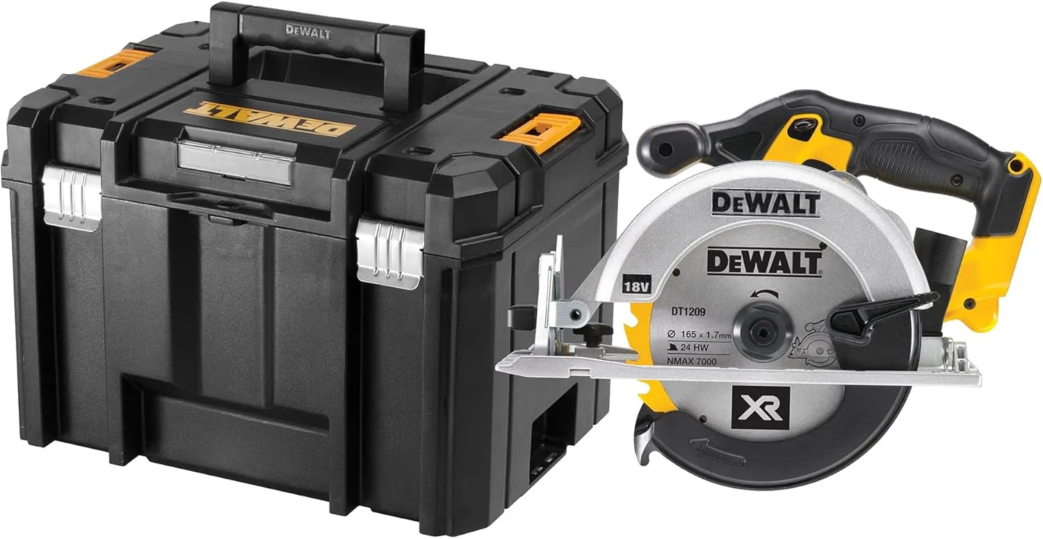 DeWalt DCS391NT Scie circulaire: TSTAK, sans fil, inclinaison réglable, 165 mm, 55 mm, 18V