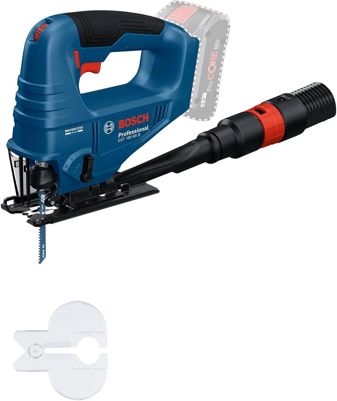 Bosch Professional 18V System Scie sauteuse pour réaliser des courbes précises et des découpes intérieures sans-fil GST 18V-95 B sans