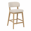 Tabouret de bar en tissu polyester avec cadre en bois chêne 104 cm