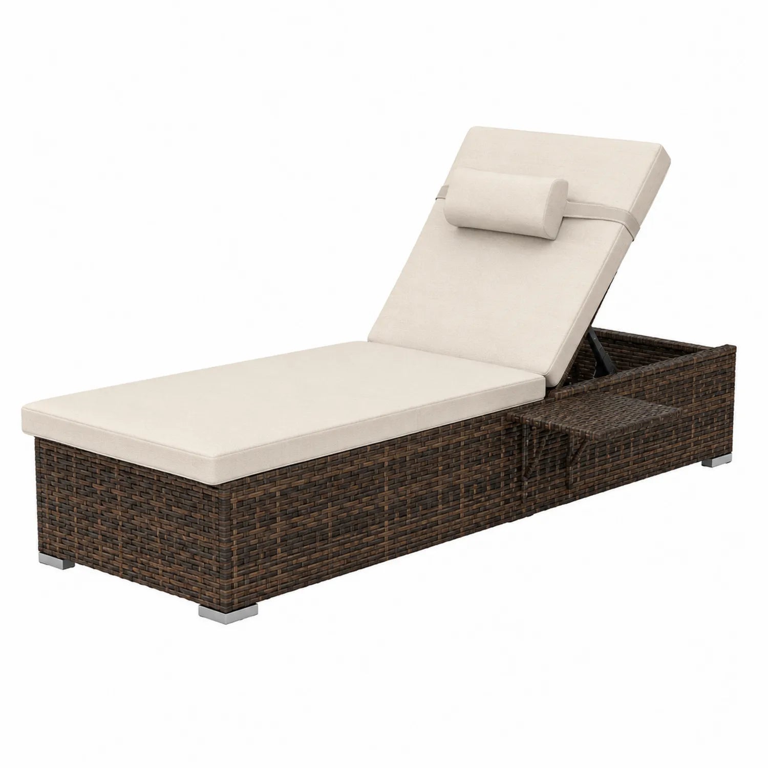 Lit de jour en rotin avec coussin réglable 200 cm