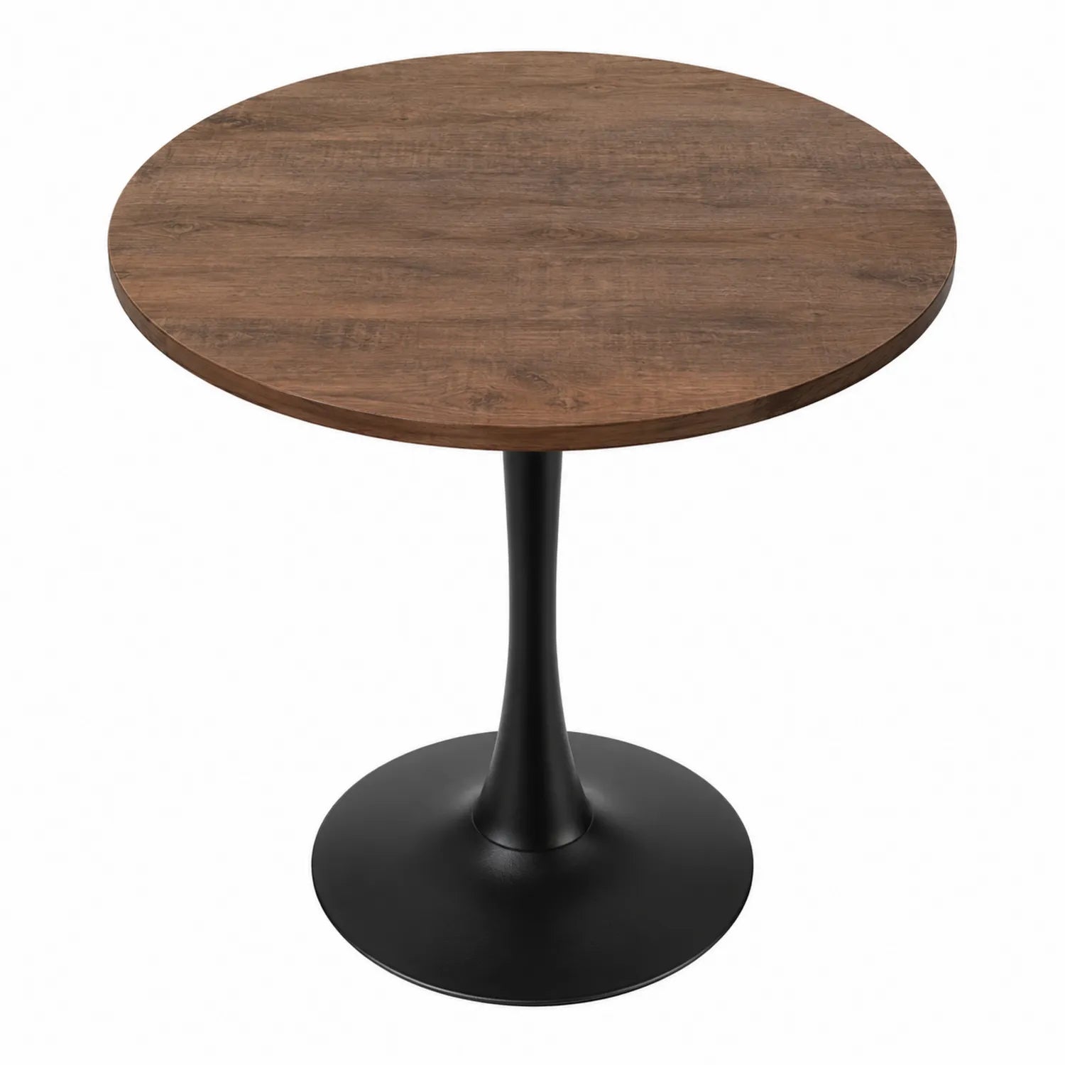 Table à manger ronde en bois MDF et métal noir Ø80 cm