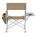Chaise pliante en aluminium et toile avec table rabattable couleur Sable