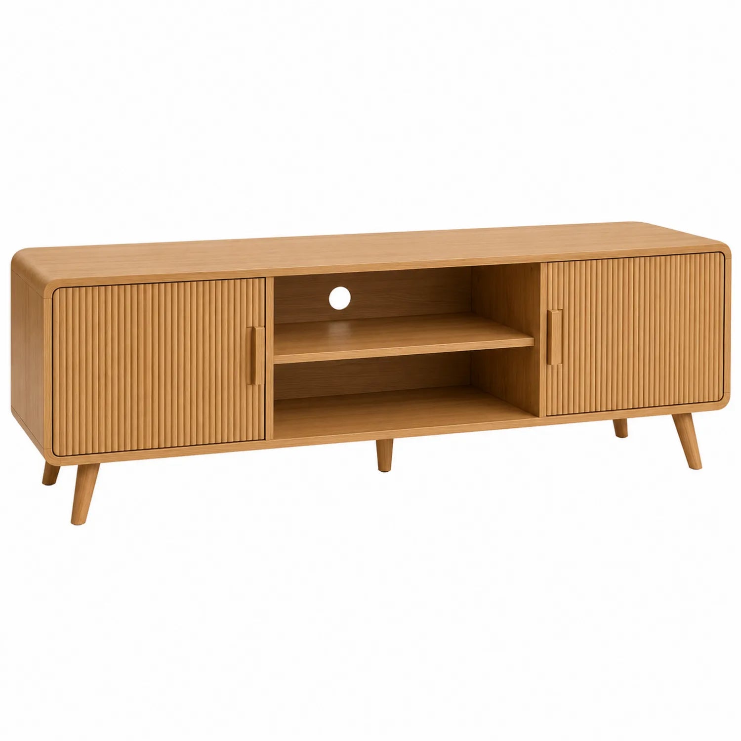 Meuble TV en bois MDF Chêne 160x40x50 cm