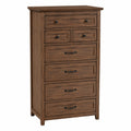 Commode en Bois Massif 6 Tiroirs avec Poignées Métalliques Noires